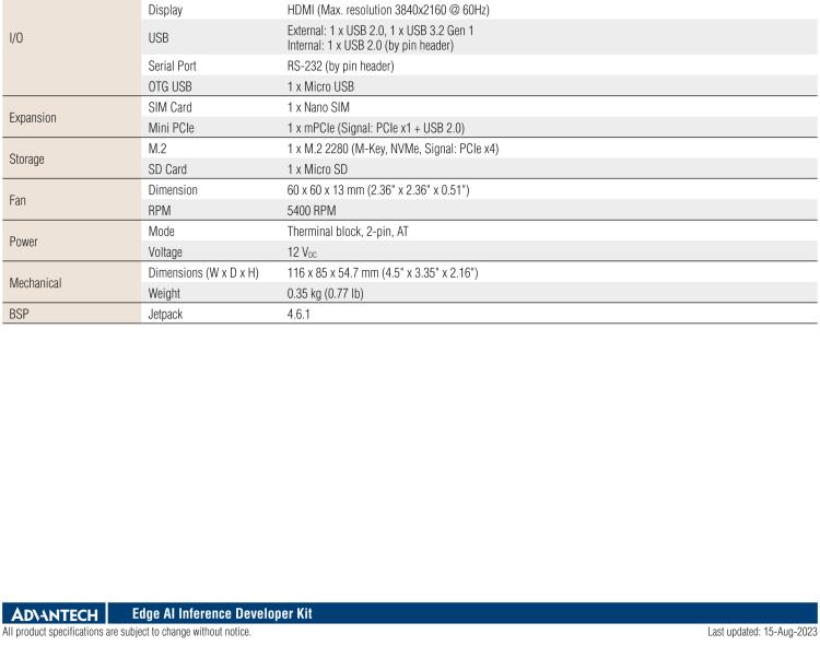 研華MIC-710AILX-DVA NVIDIA? Jetson Xavier NX開發板