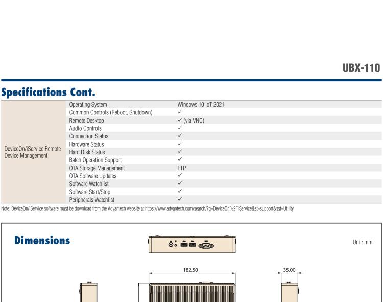 研華UBX-110 研華 UBX-110 是一臺工業(yè)級微型計算機，適用于辦公室、零售應(yīng)用等。內(nèi)置 Intel Tiger Lake 系列處理器提升系統(tǒng)性能和工作效率。