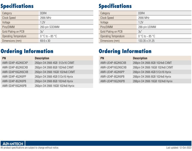 研華AMR-SD4P 此系列提供國產化的內存，產品于中國制造，并采用中國品牌CXMT DRAM IC和Hynix IC 芯片。