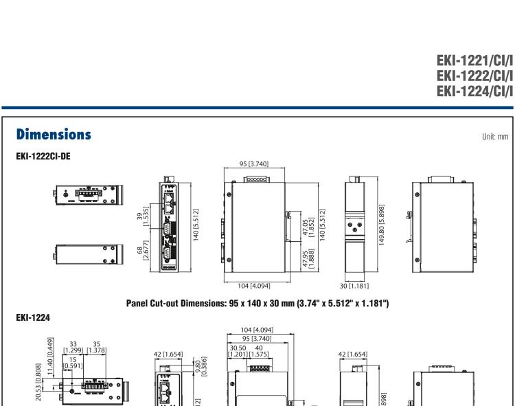 研華EKI-1221CI 隔離式寬溫型 1端口Modbus數據網關