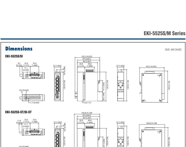 研華EKI-5525SI-ST 1光4電百兆ProView(組態(tài))系列工業(yè)以太網(wǎng)交換機（包含單模/多模、SC/ST接口）