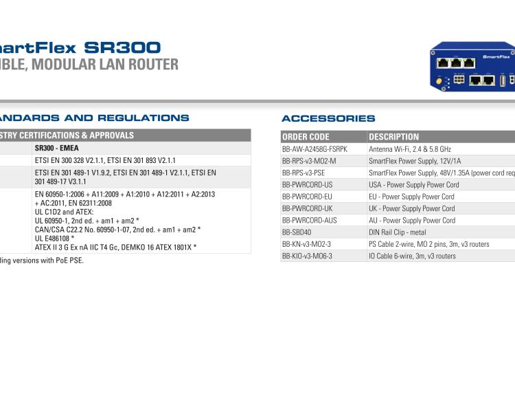 研華BB-SR30008120-SWH SmartFlex、LTE 路由器、5E、USB、2I/O、SD、PSE、SL、SWH