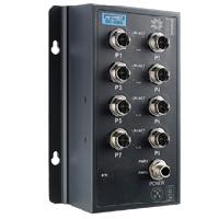 研華EKI-9508G-L 8個(gè)千兆M12端口非網(wǎng)管EN50155交換機(jī)，支持24/48 VDC供電