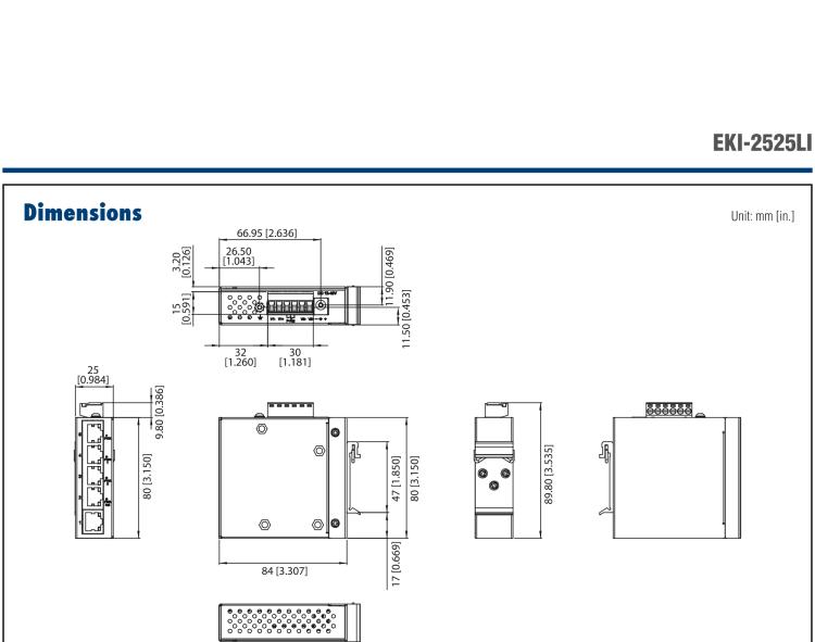 研華EKI-2525LI 5口百兆緊湊型非網管工業(yè)以太網交換機