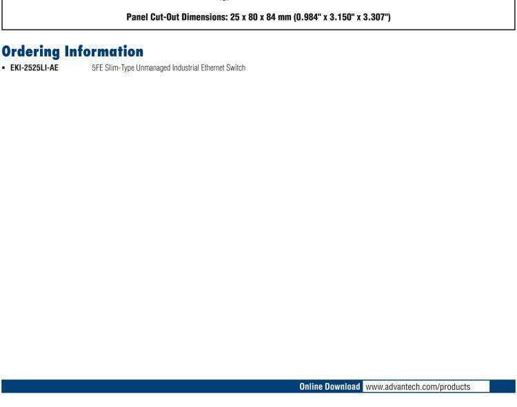研華EKI-2525LI 5口百兆緊湊型非網管工業(yè)以太網交換機