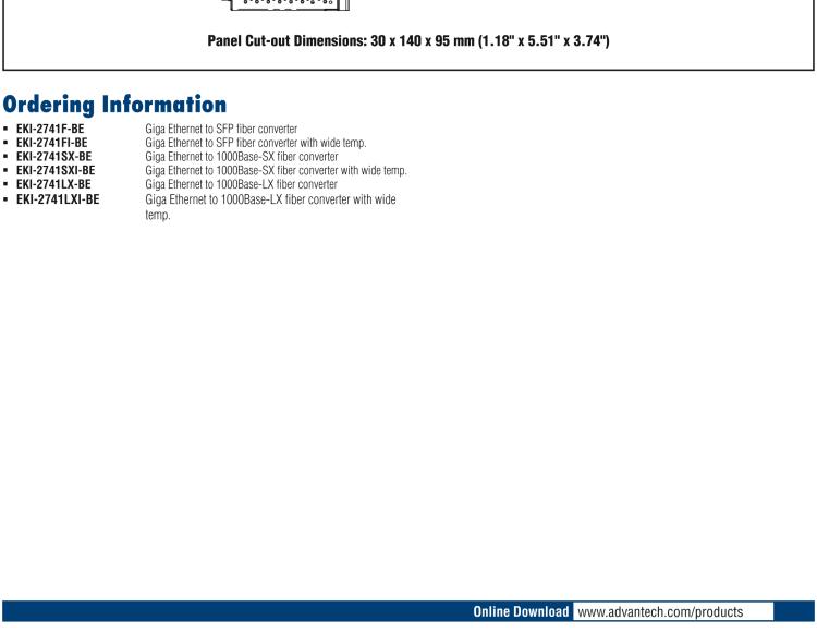 研華EKI-2741LX 工業(yè)級千兆以太網光電轉換器