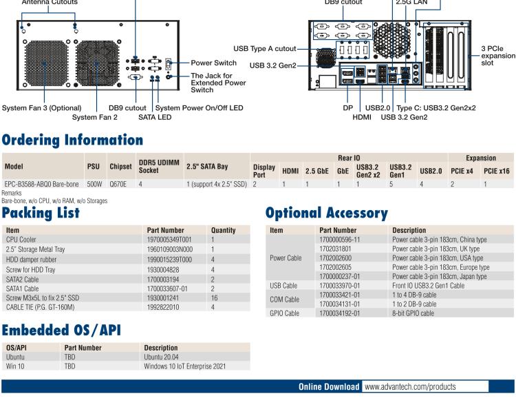 研華EPC-B3588 適配Intel 第12代 Core i 系列處理器，搭載Q670E芯片組?？纱钆銷VIDIA? RTX-A4500顯卡。3U高度，提供高端圖像處理應用的解決方案。
