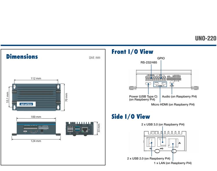 研華UNO-220 具備RTC時鐘的Raspberry Pi工業套件
