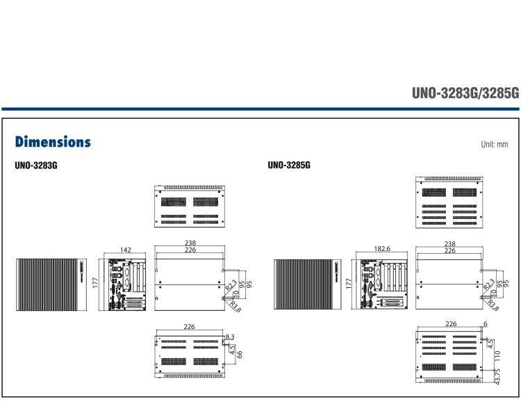 研華UNO-3285G 高效能嵌入式無(wú)風(fēng)扇工業(yè)電腦，搭配Intel? Core? i 處理器，4×PCI(e) 擴(kuò)展槽, 2×GbE, 2×mPCIe, HDMI, DVI-I