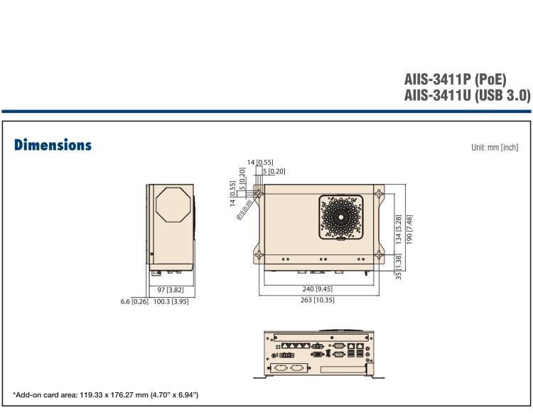 研華AIIS-3411 緊湊型視覺系統，支持Intel? 第10代 Core i CPU, 4路攝像頭支持 GigE PoE或 USB 3.0接口, PCIe擴展槽, 支持4路光源和隔離DIO