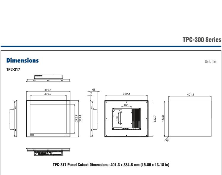 研華TPC-317 17" SXGA TFT LED LCD工業(yè)平板電腦，搭載第八代Intel?Core?i3/ i5/ i7處理器，內(nèi)置8G DDR4 RAM