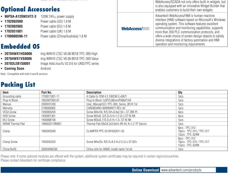 研華TPC-312 12.1" XGA TFT LED LCD工業平板電腦，搭載第八代Intel?Core?i3/ i5/ i7處理器，內置8G DDR4 RAM