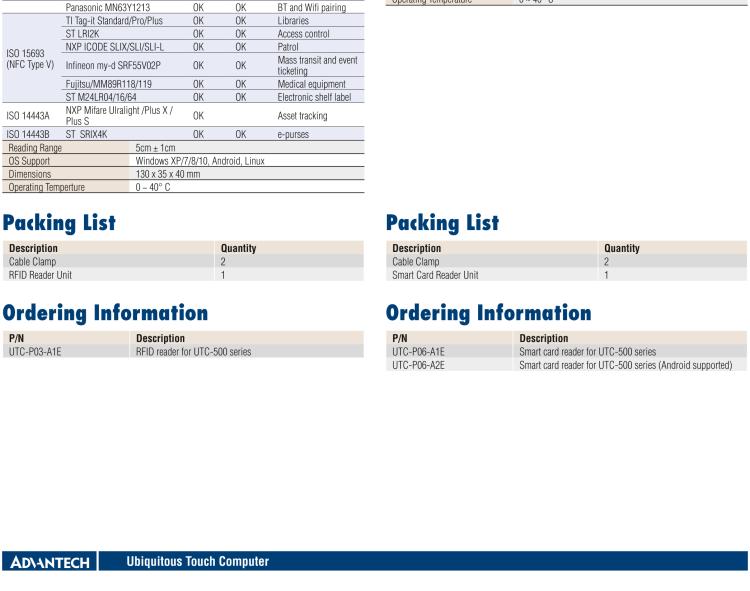 研華UTC-P02 磁條讀卡器，適用于 UTC-515/520/532 系列