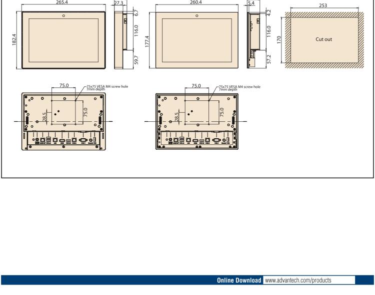 研華UTC-510D(POE) 10.1" 多功能觸控一體機，內置Intel?Celeron? N2807/ J1900