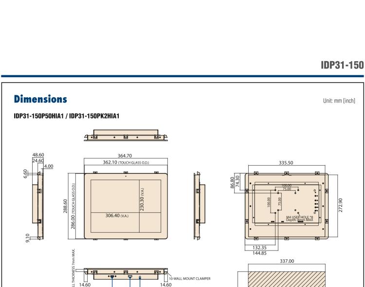 研華IDP31-150 采用100% 純平設計的 15" 工業級顯示器。超薄外形、光滑圓角和鋼化玻璃，整機現代感十足。