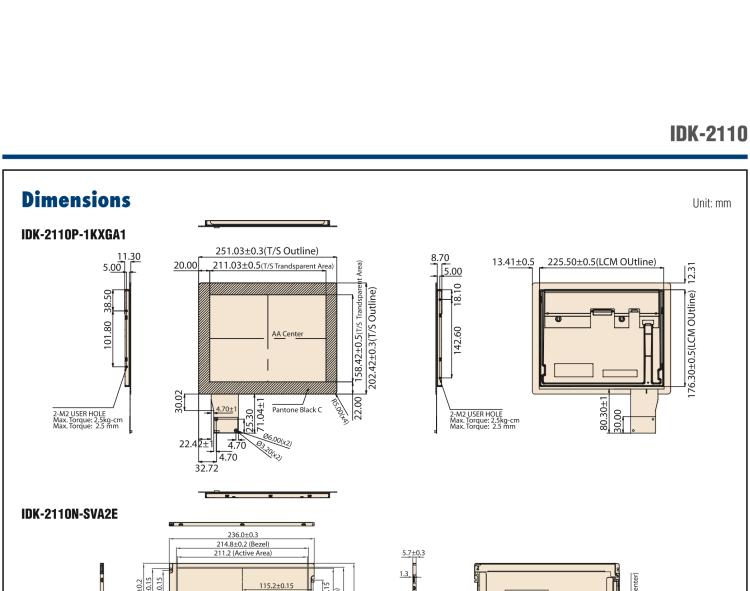 研華IDK-2110 10.4” SVGA 1200cd/m2 超高亮度工業(yè)顯示套件，帶 LED 背光燈、LVDS 接口