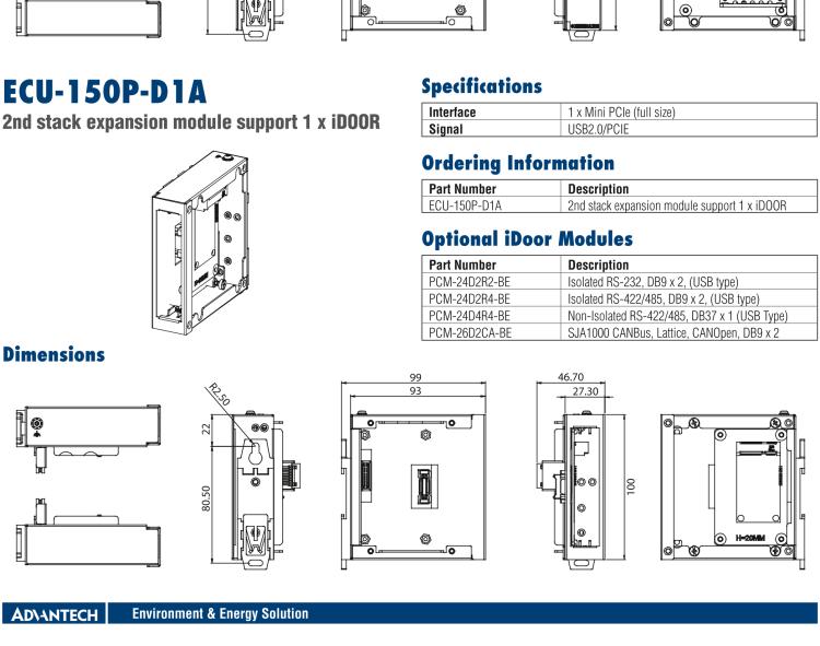 研華ECU-150 NXP i.MX8M 四核 A53高性能5G網關 2 x LAN, 2 x COM, 1 x USB