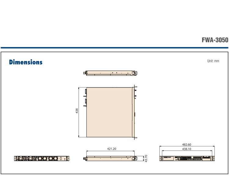 研華FWA-3050 基于Intel?Xeon D-2100系列處理器，用于uCPE和下一代防火墻的遠程可管理1U網絡應用平臺