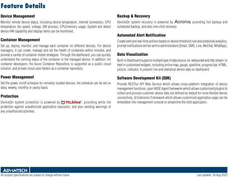研華DeviceOn DeviceOn.DM是IoT設(shè)備管理，可遠程管理連接的設(shè)備并提供集中式管理功能。